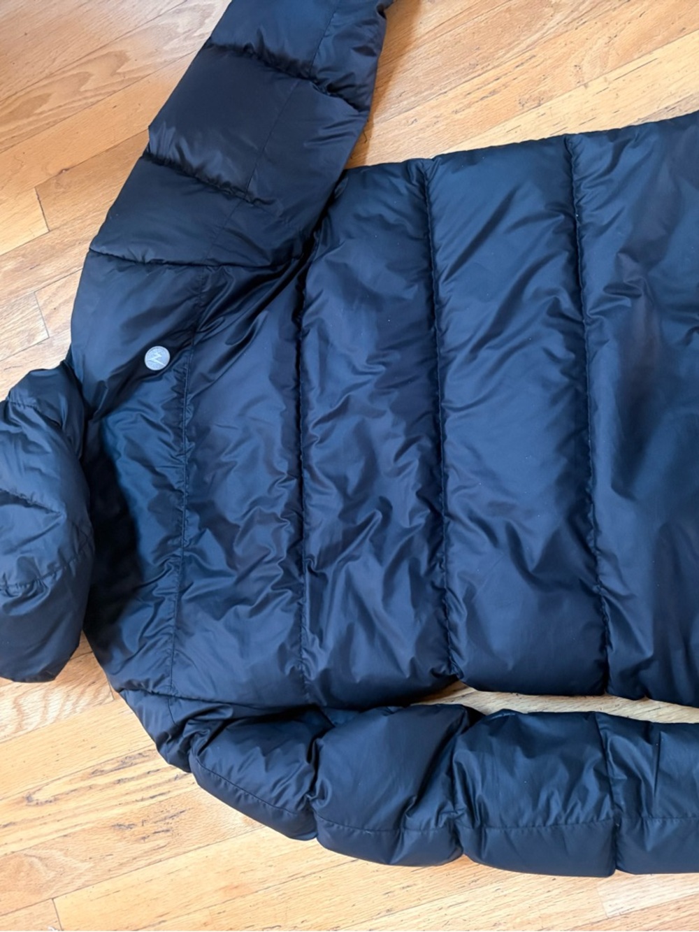 Marmot Black Quilted Hooded Down Jacket - Picture 4 of 4